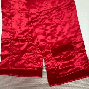 VintageVibrant Red Satin padded shawl with pockets